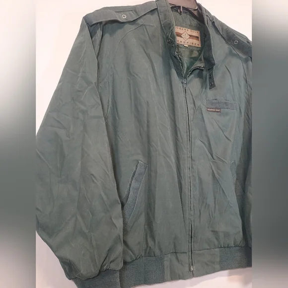 Members Only Microfiber Men’s L Vintage Green Bomber Jacket - Picture 4 of 9